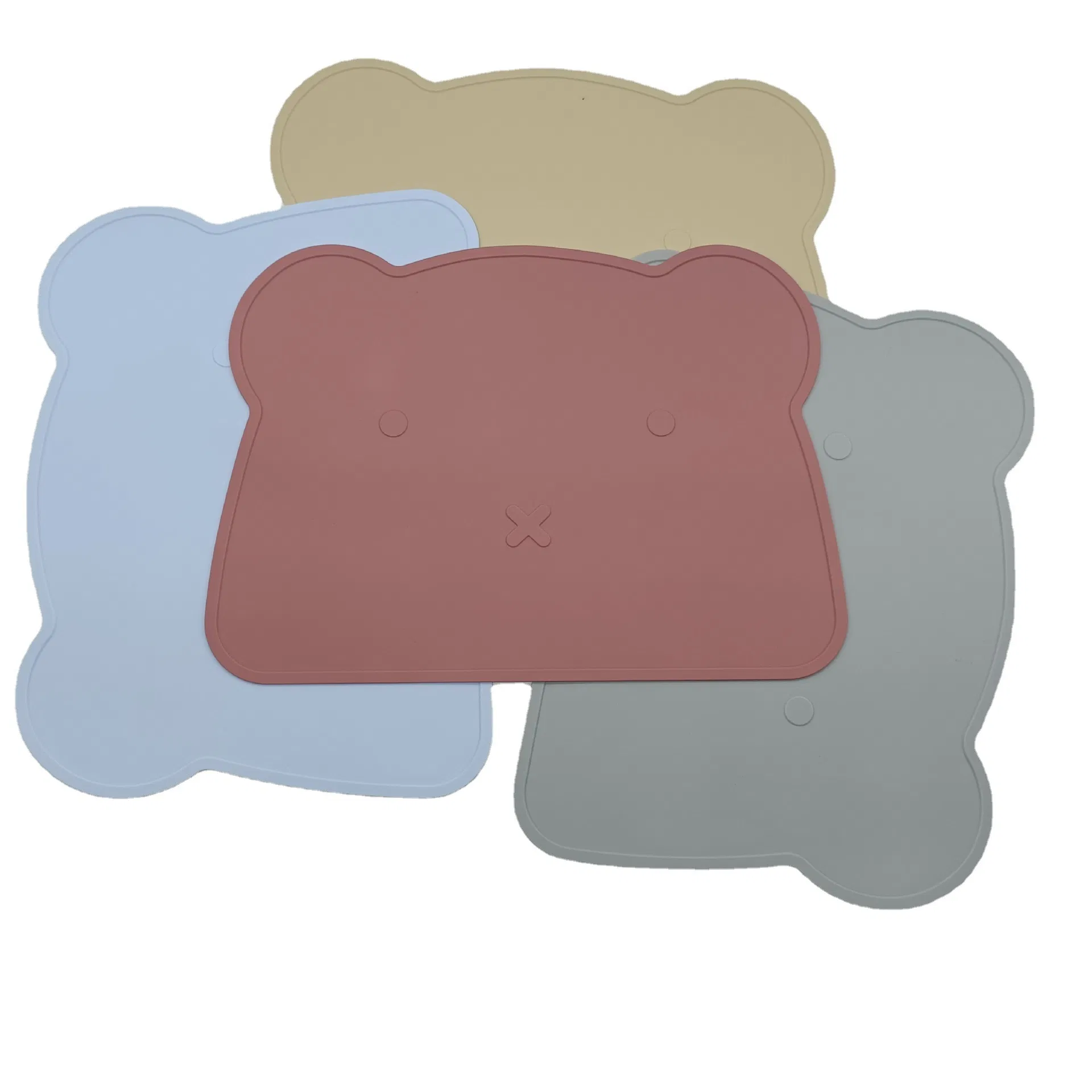 Food Grade Silicone Bear Kitchenware Table Mat Silicone Rubber Folding Kid Placemat