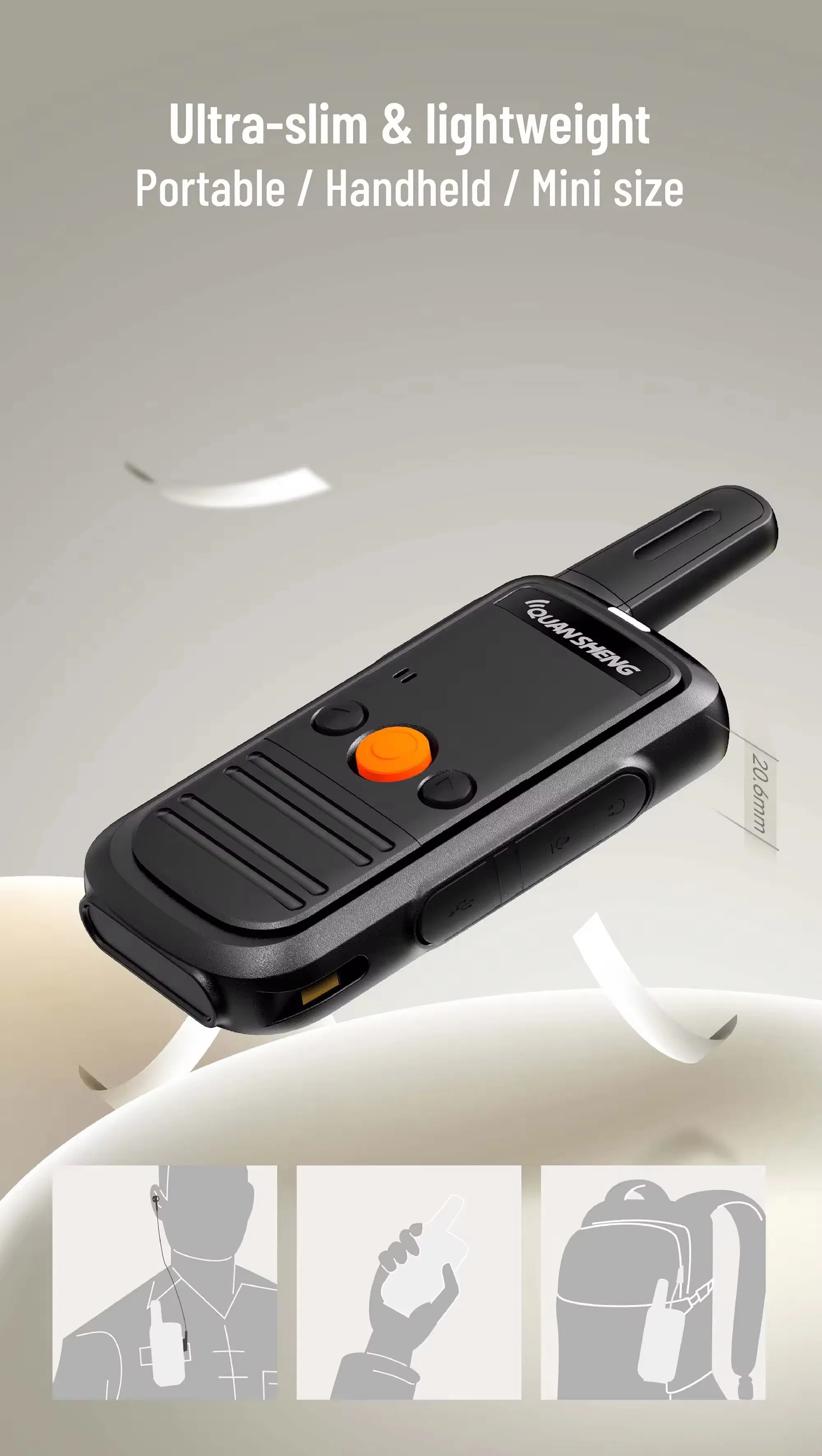 Портативная рация Quansheng TG-F1 3W с Type-C