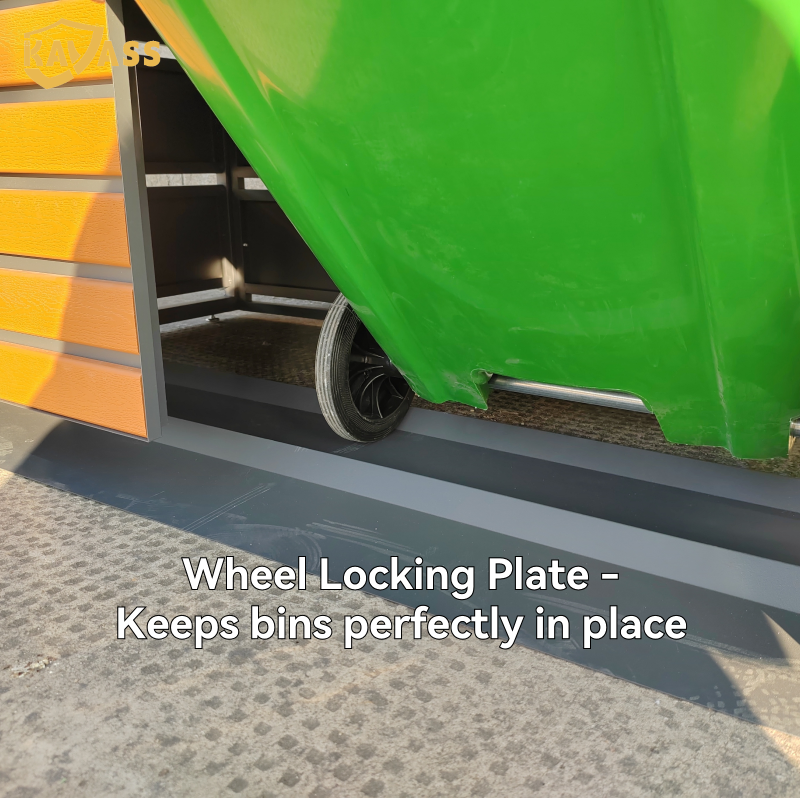 Kavass Durable Compact Trash Bin Enclosure with Adjustable Feet