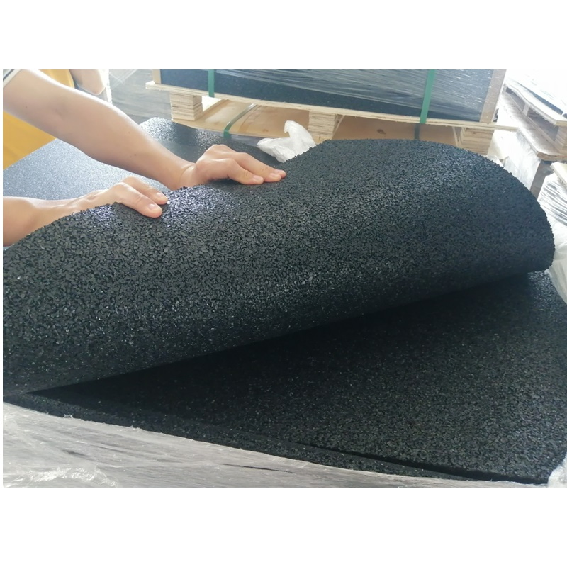 Floor Tile Anti Slip Interlocking Black Rubber Sheet Mat Recycled Indoor Puzzle Equipment Anti Vibration Flooring EPDM Gym Mat Rubber Floor