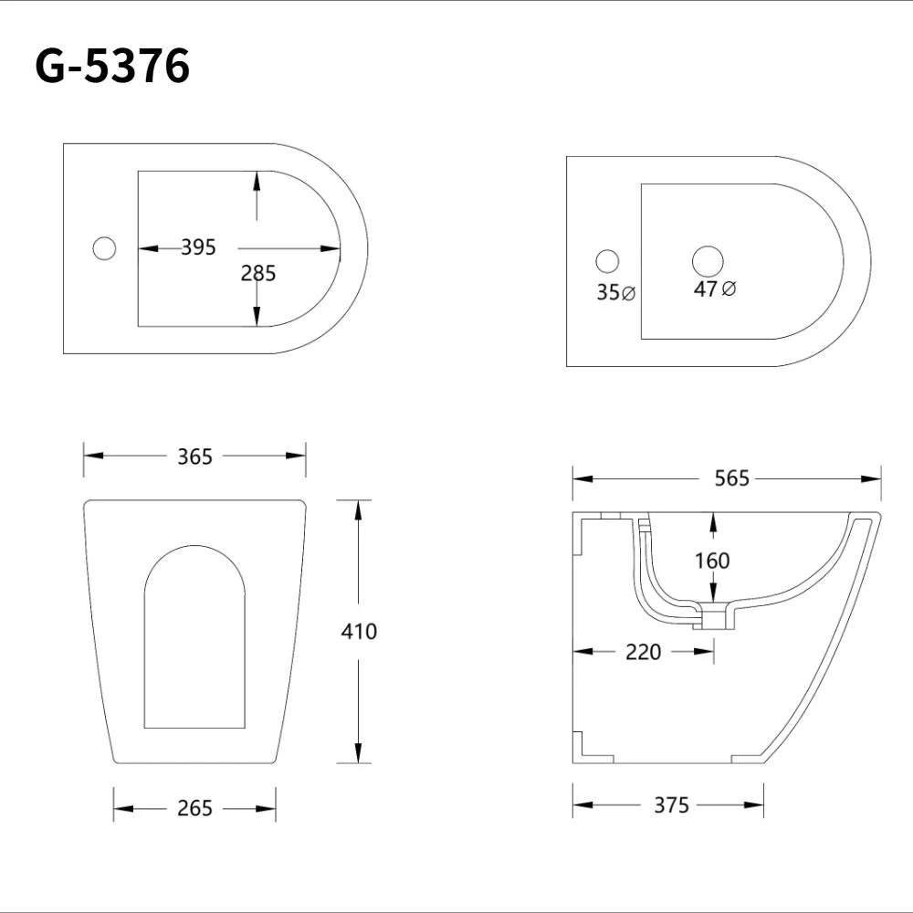 Minimalist Style Bathroom Furniture Ceramic Sanitary Ware Floor Standing Handheld Bidet