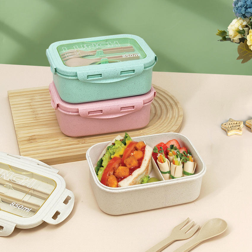Student Lunch Container: Portable Bento Box with Fiber Material