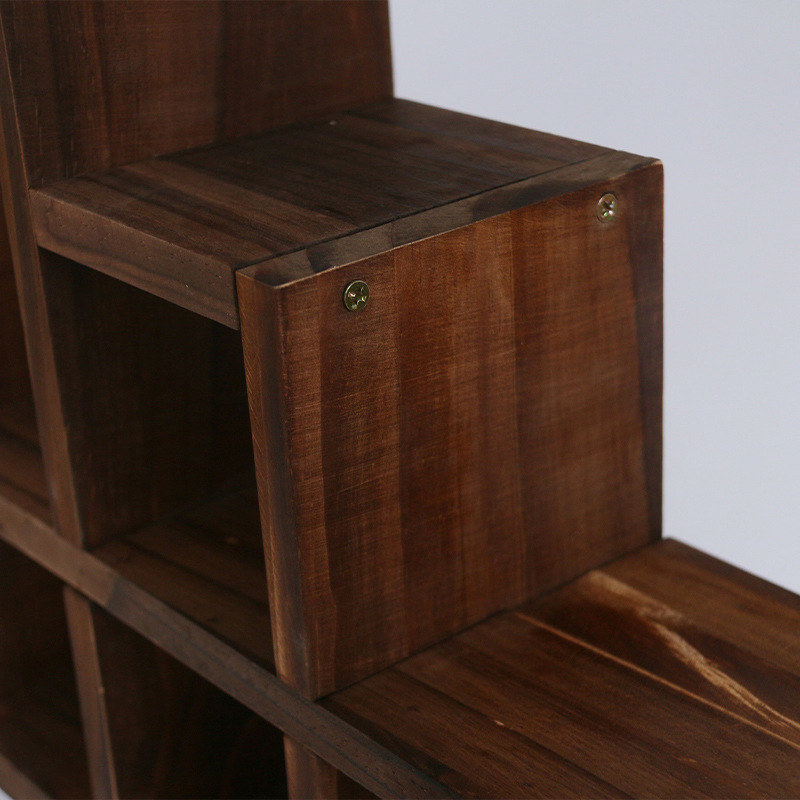 FSC Wood Countertop Wine Rack, Rustic Tabletop Wine Holder