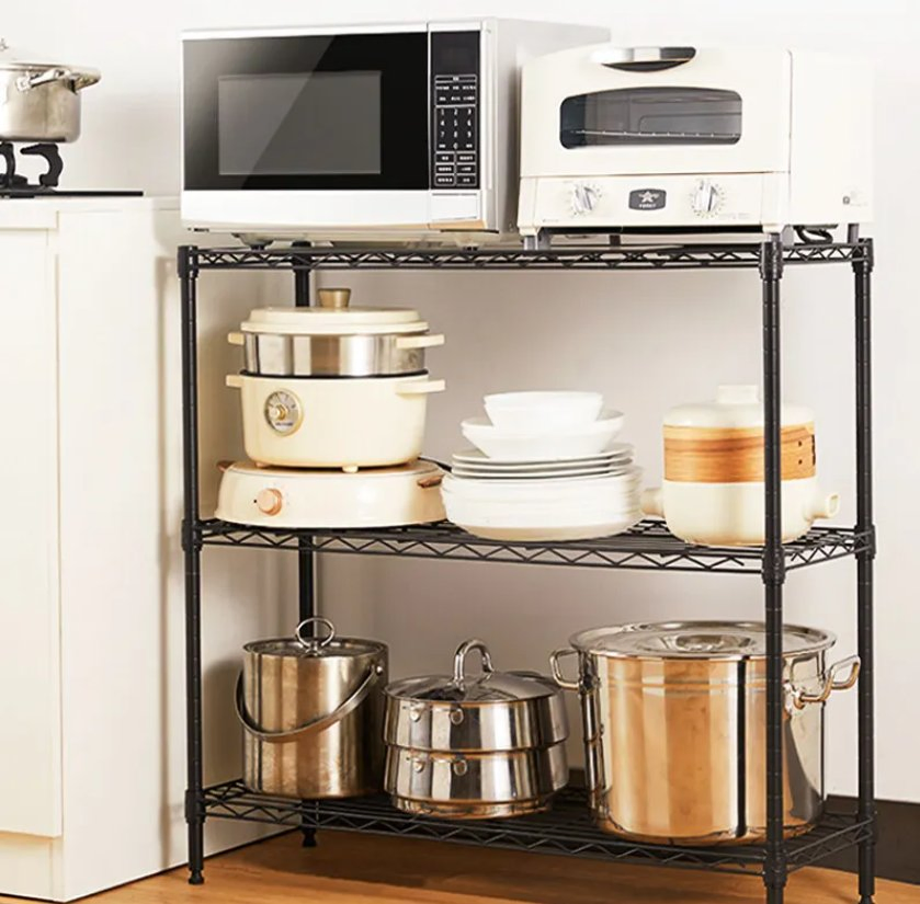 3 Layers Light Duty Chrome Wire Shelving Chrome Rack