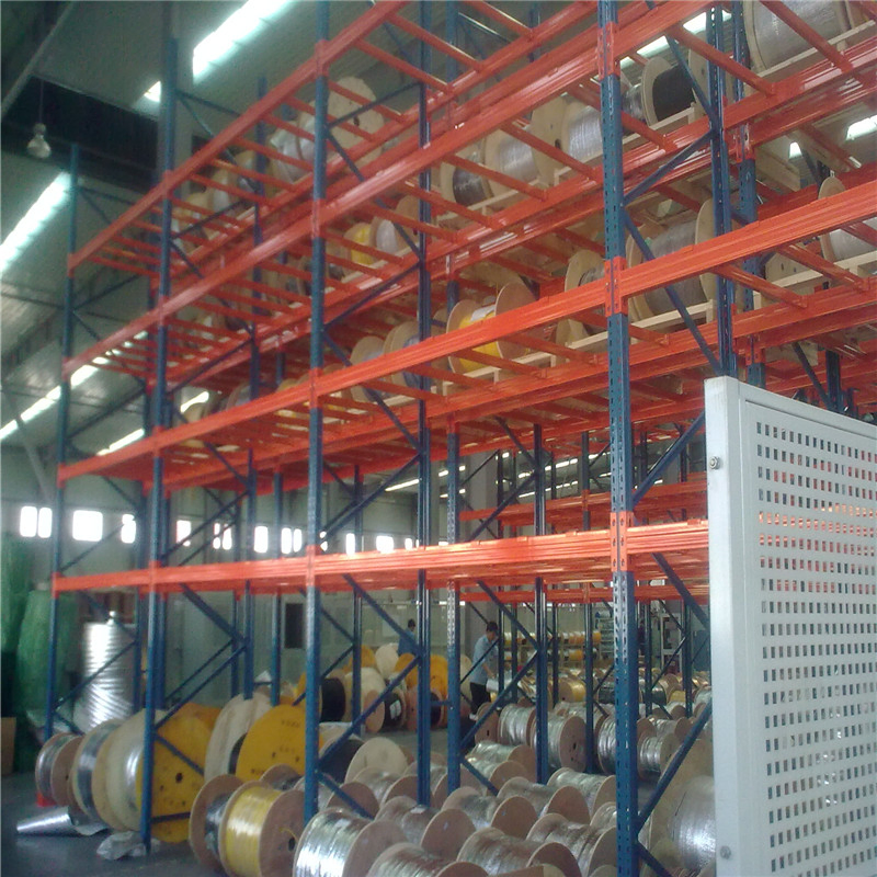 Warehouse Drive in Racking for Storage Orange & Blue