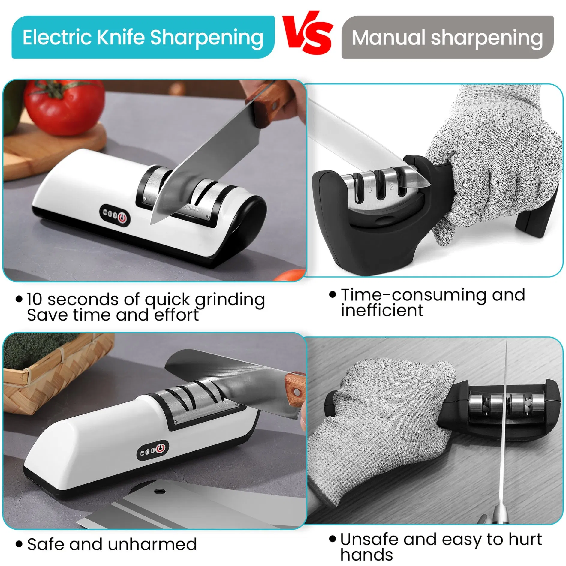 DS-9945GD Knife Sharpener Electric for Kitchen - Kitchen Knife Sharpener 3-Stage Degree Edgeselect Angle - Knife Sharpeners Factory Wholesale