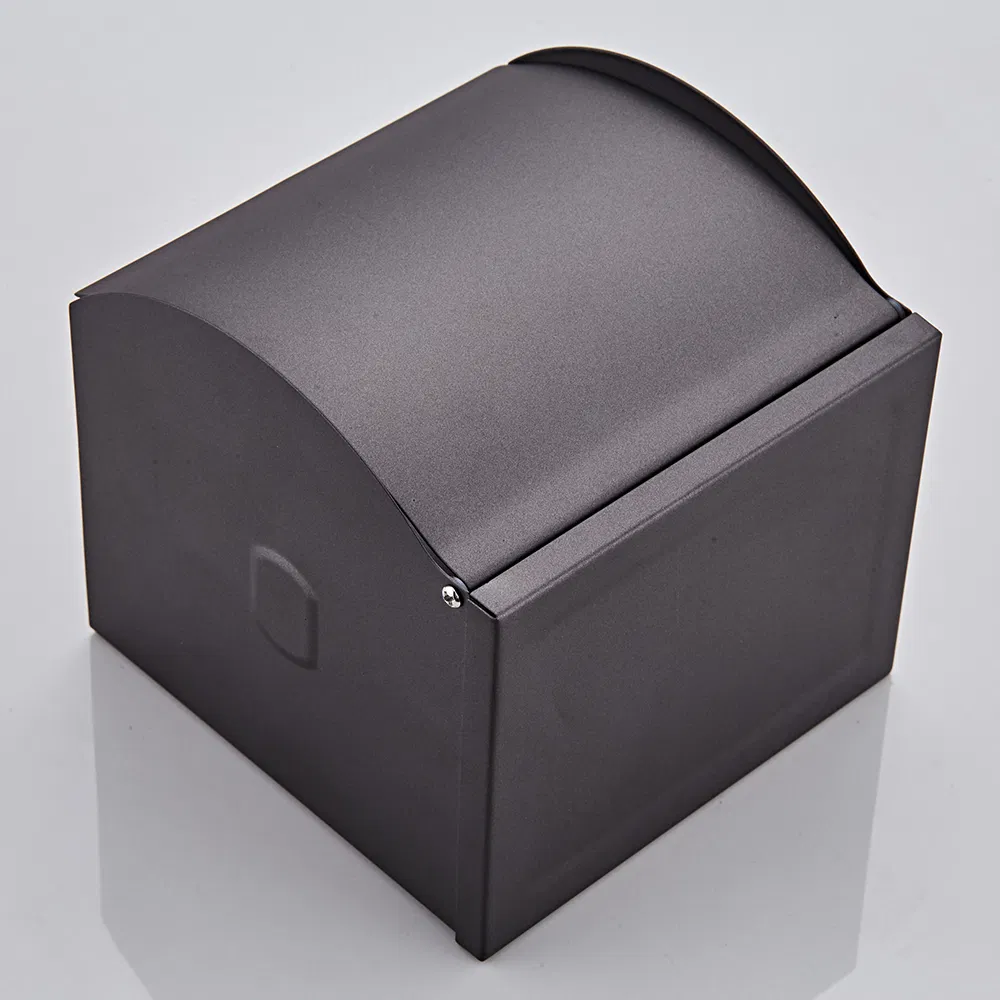 High Quality Bathroom Tissue Paper Holder Gun Grey Brass Toilet Tissue Box Wall Mounted Simple Modern Style