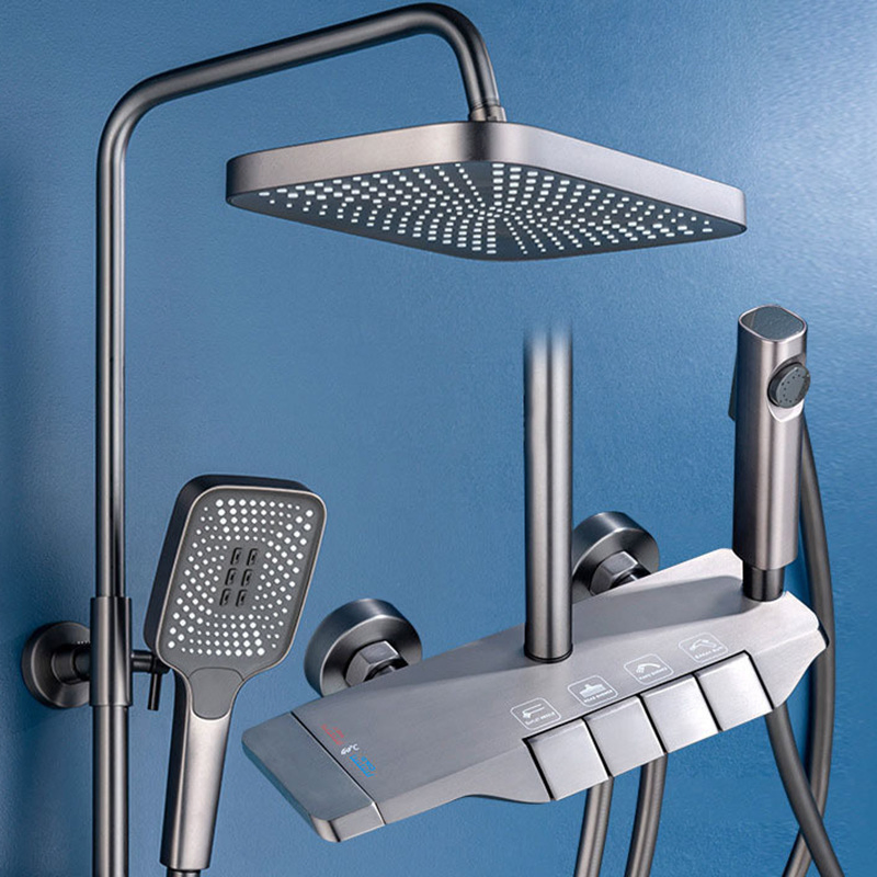 Gunmetal Grey Brass Shower Set