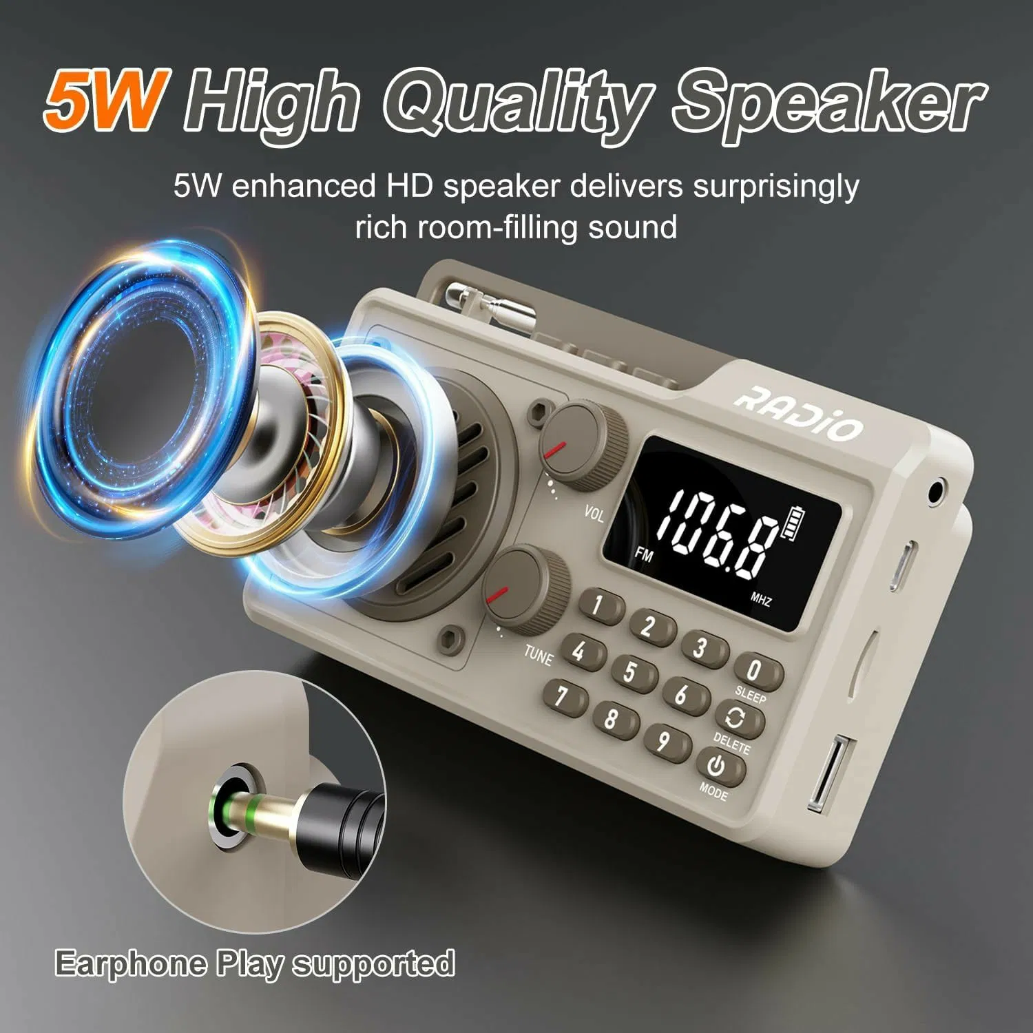 Портативная радио-колонка Q7 с Bluetooth и FM/AM