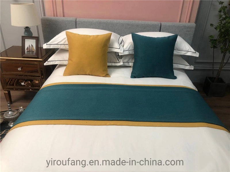 Five-Star Hotel Modern Simple Blue Stripe Twin Size Decorate Bed Flags