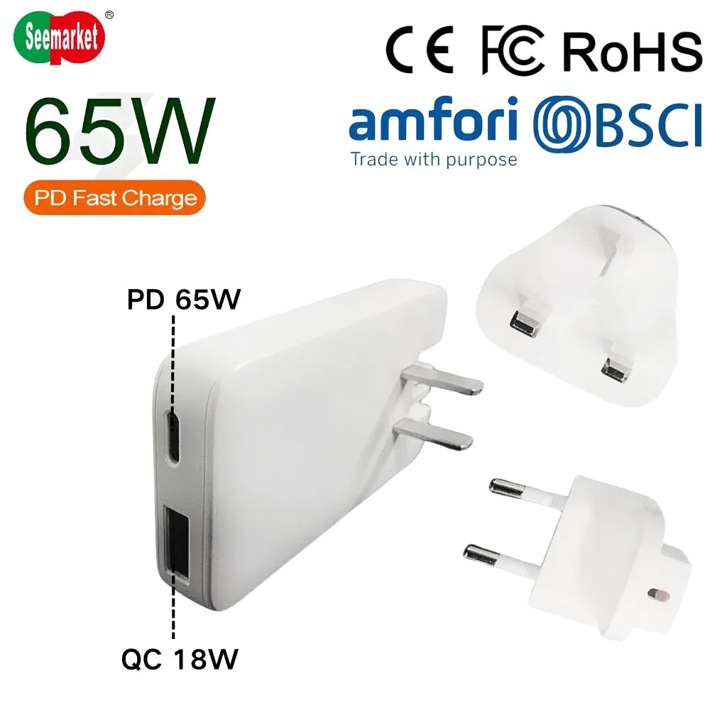 GaN Зарядное устройство 65W для ноутбука и телефона