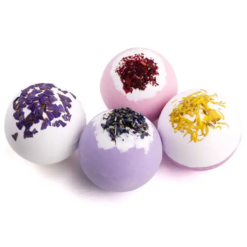 Custom Luxury Skin Cleansing Moisturizing Bubble Bath Ball Rose Petal Bath Bomb for Gift Kids