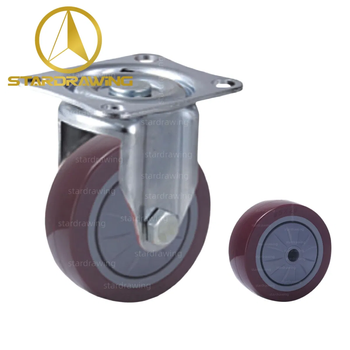 Stardrawing 65/75mm Economical PU Wheel Casters with Dust Cover