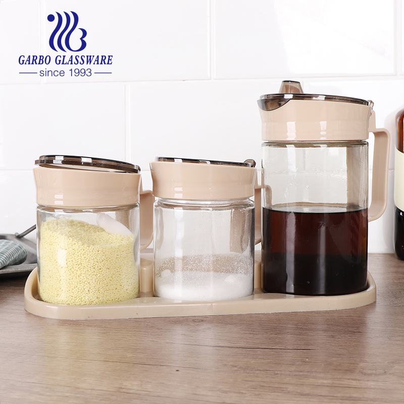 Classic 150ml Olive Oil Glass Bottle Set Kitchenware Sauce Bottles Set Wine Kitchen Jar with Lid Cover and Protective Case Outer