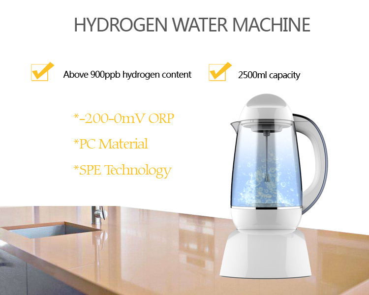 Portable Home Spe Technology H2 Water Maker Hydrogen Water Pitcher Machine with FDA