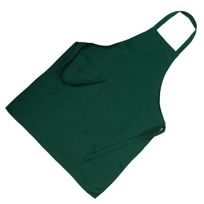 High Quality Oilproof PVC Polyester Olive Green Apron for Kitchen