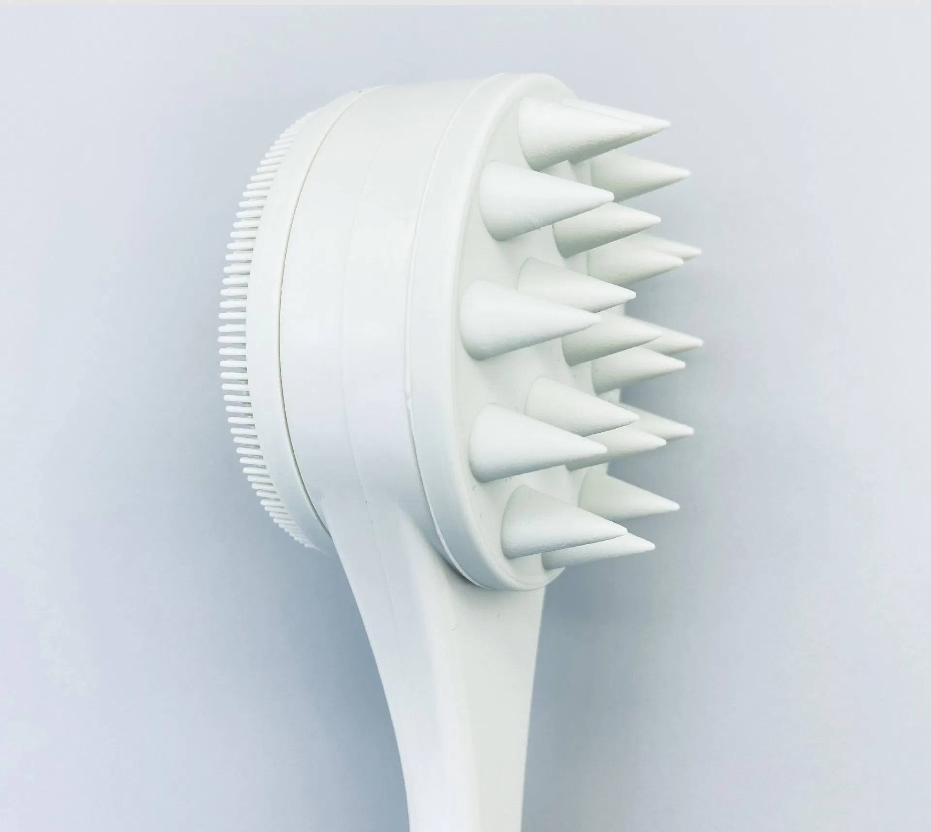 New 2-in-1 Silicone Facial & Scalp Massage Brush with Handle