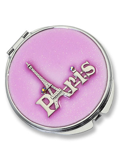 Fashionable Round Pink Pocket Mirror (MX108H)