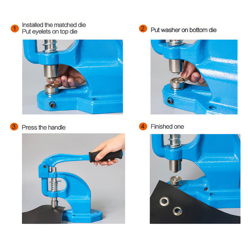 Manual Eyelet Machine Portable High Quality Hand Press Single Hole Eyelet Punching Machine 10mm 12mm Fastener Clamping Mold