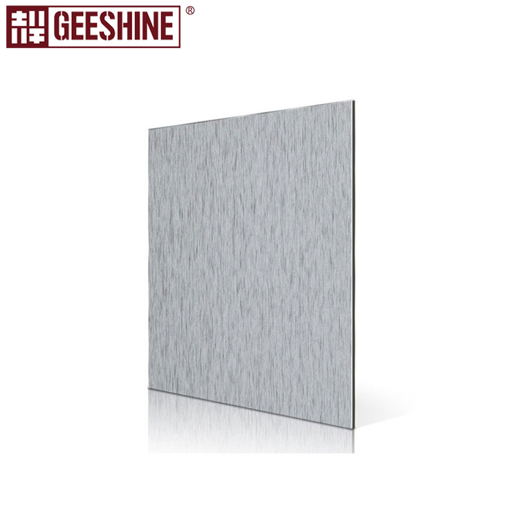 Brushed Silver PE Aluminum Composite Wall Panel ACP Sheet