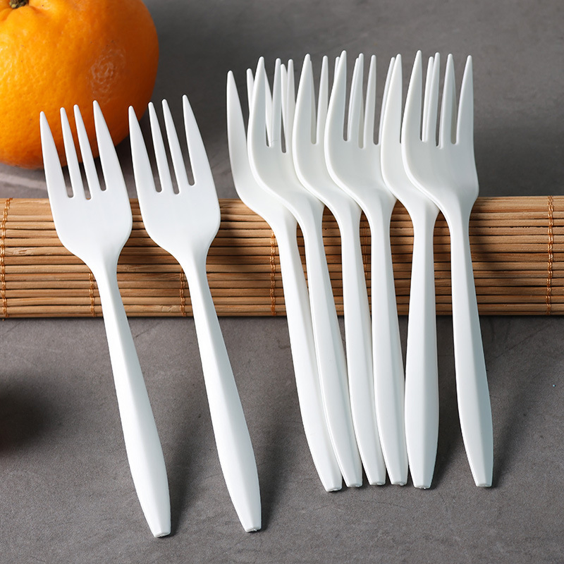 New Design Medium-Weight Disposable White Parties Weddings Takeaway Orders Plastic Fork