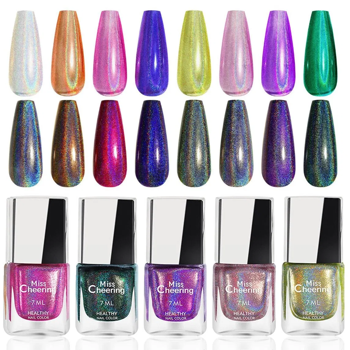 7m Laser Glitter Colorful and Magic Sequins UV Gel Nail Polish for Nail Art Polish Salon