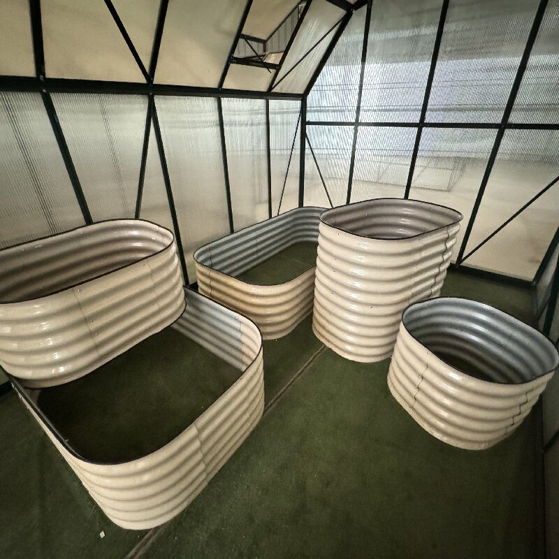 Высокая грядка для цветов RDSG1408045-WO, металл, белая