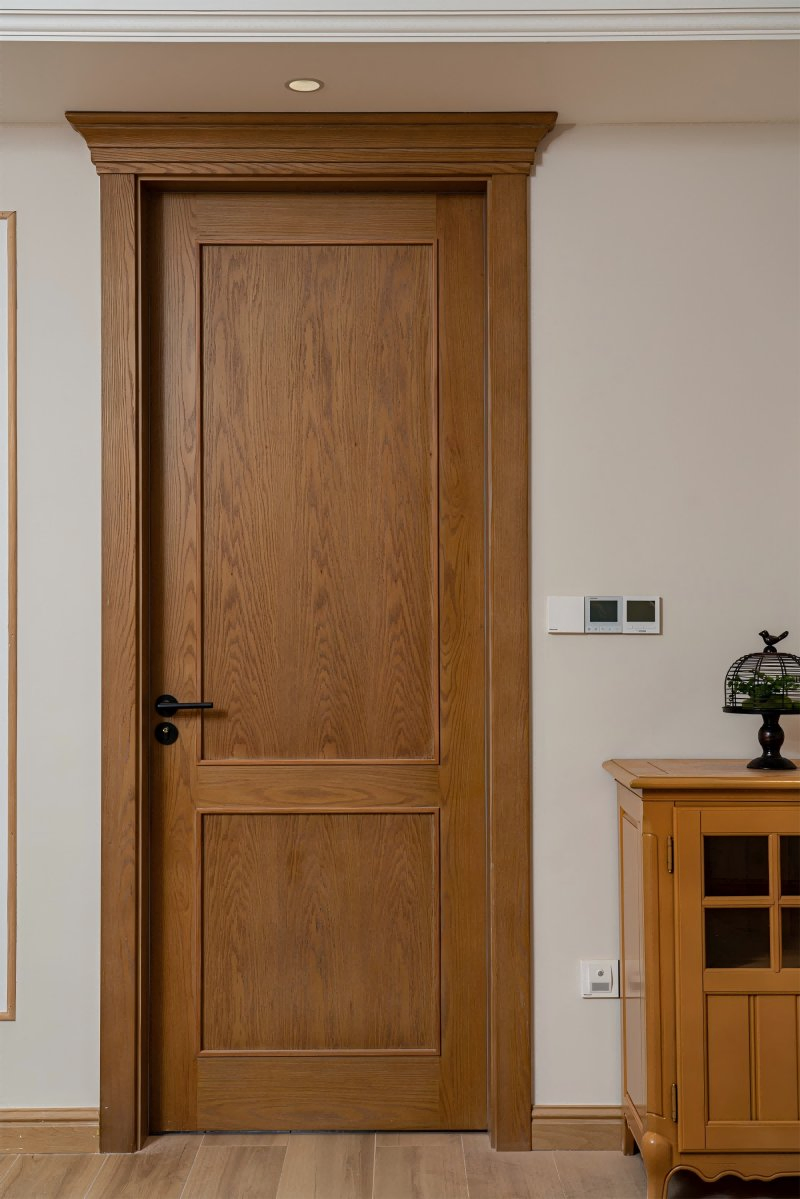 American Style Latest Simple Interior Walnut Wooden Doors Single Solid Wood Villa Interior Wood Door