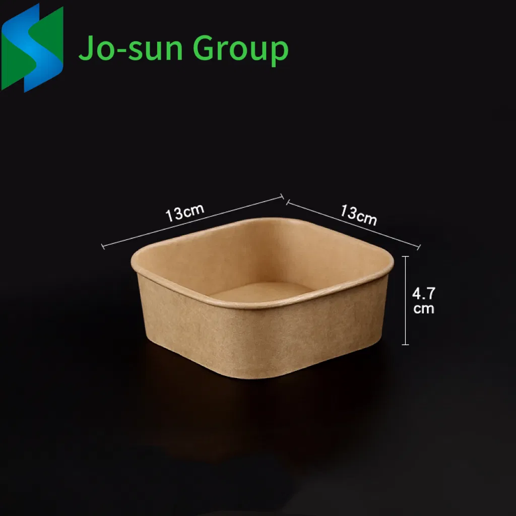 New Design Factory Outlet Biodegradable Take Away Square Paper Fruit Salad Bowls with Lids