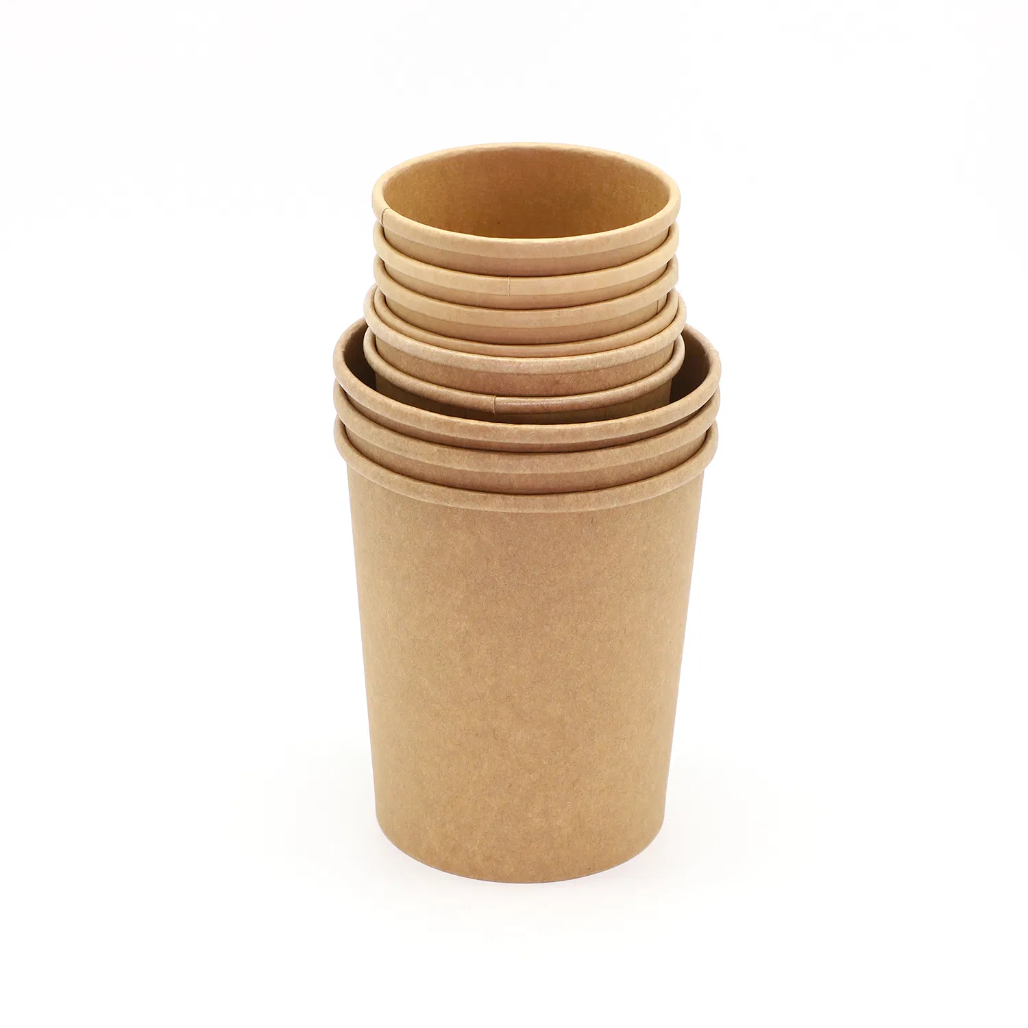 Compostable Disposable Brown Kraft Paper Cup or Light Brown Bamboo Pulp Paper Cups for Coffee or Ice Cream