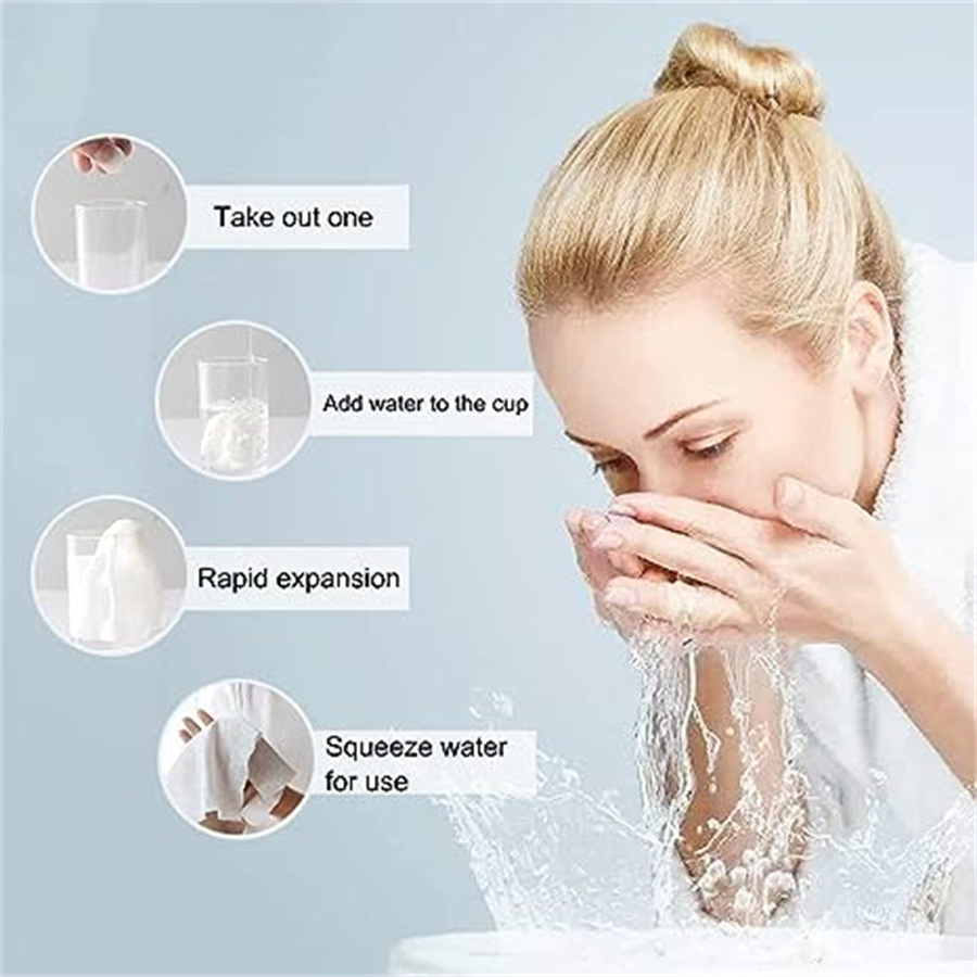 Compressed Towel, Disposable Cotton Bath Towels Individually Wrapped Reusable Suitable for Hiking Camping Beach Swimming and Traveling