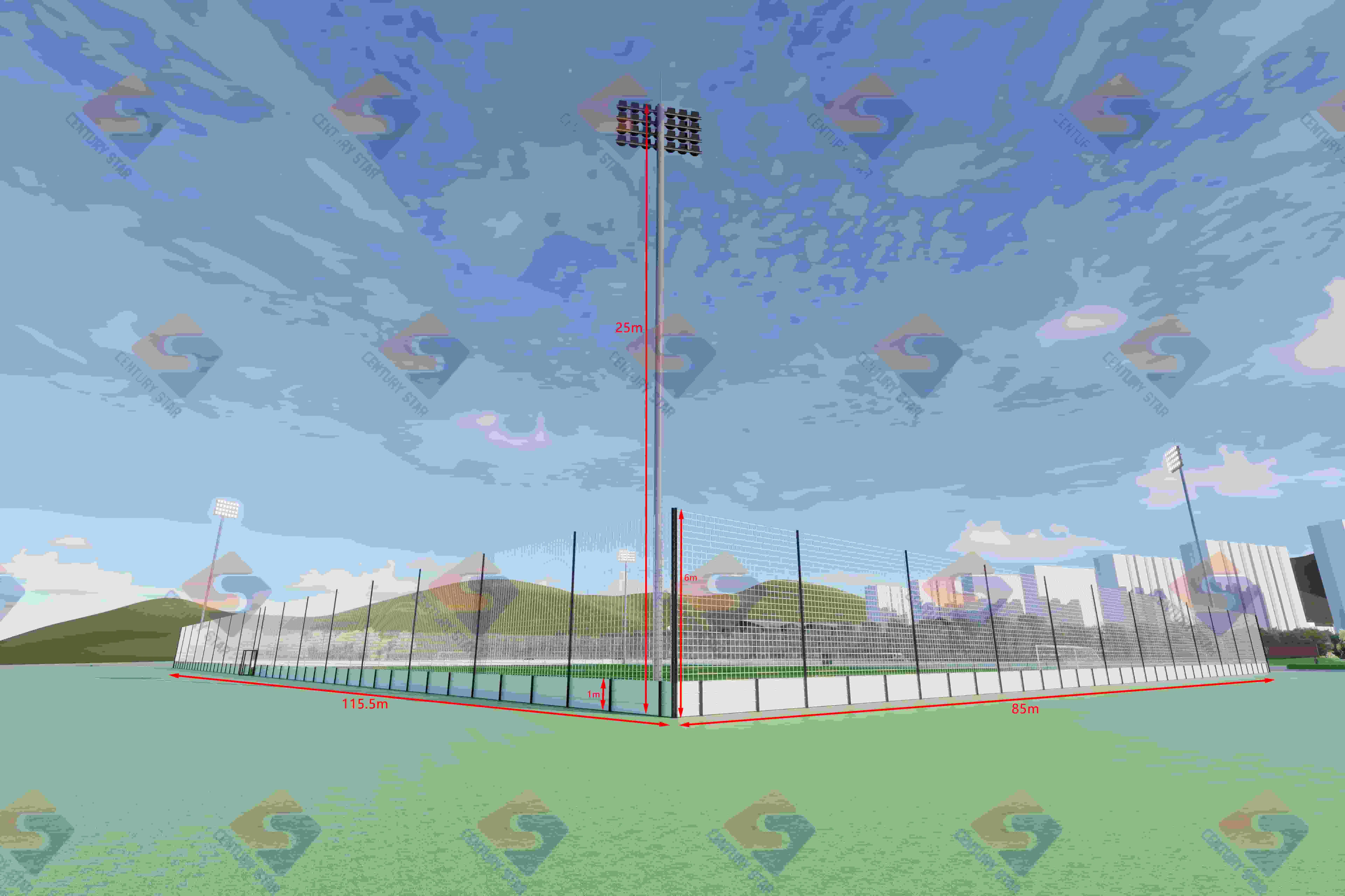 Durable Soccer Field Fence Mesh Knotless Sports Net for Outdoor