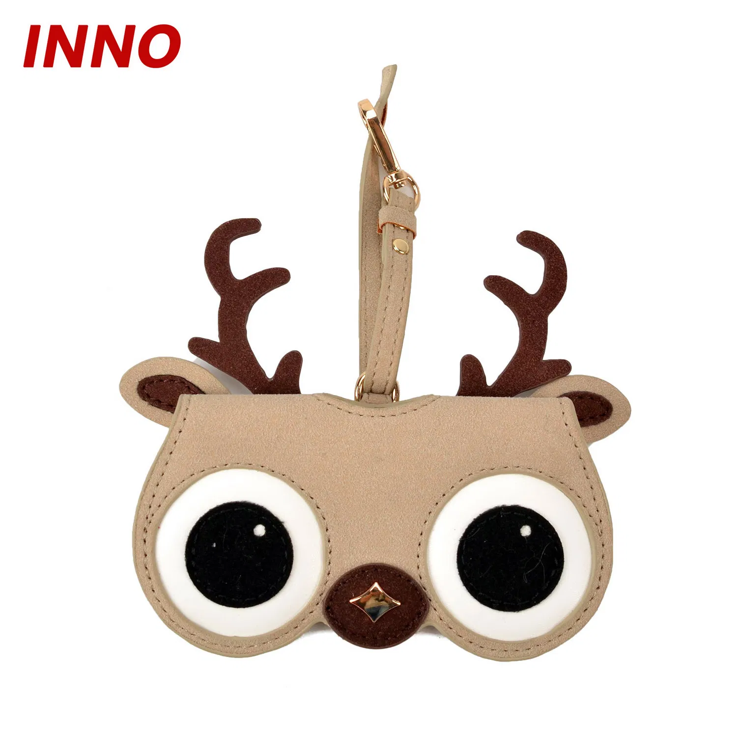 Inno-R028 Ornament Cute Travel Sun Glasses Bag Holder Cartoon Handmade Eyeglasses Wholesale Luxury PU Leather Sunglasses Case Custom Logo