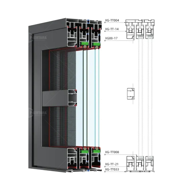 Scratch-Resistant Exterior Aluminum Sliding Door Durable Coating for Homes with Kids & Pets