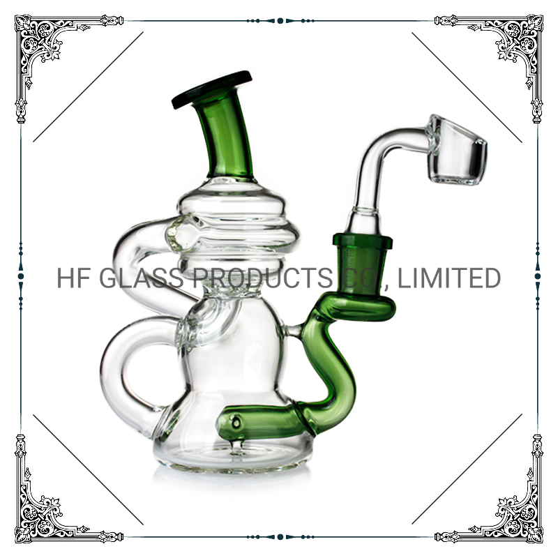 Hot Sale Hookah Shisha Pyrex Borocilicate Wholesale Herb Wax DAB Oil Rig Custom Recycler Bubbler Blown Heady Smoking Glass Water Pipe