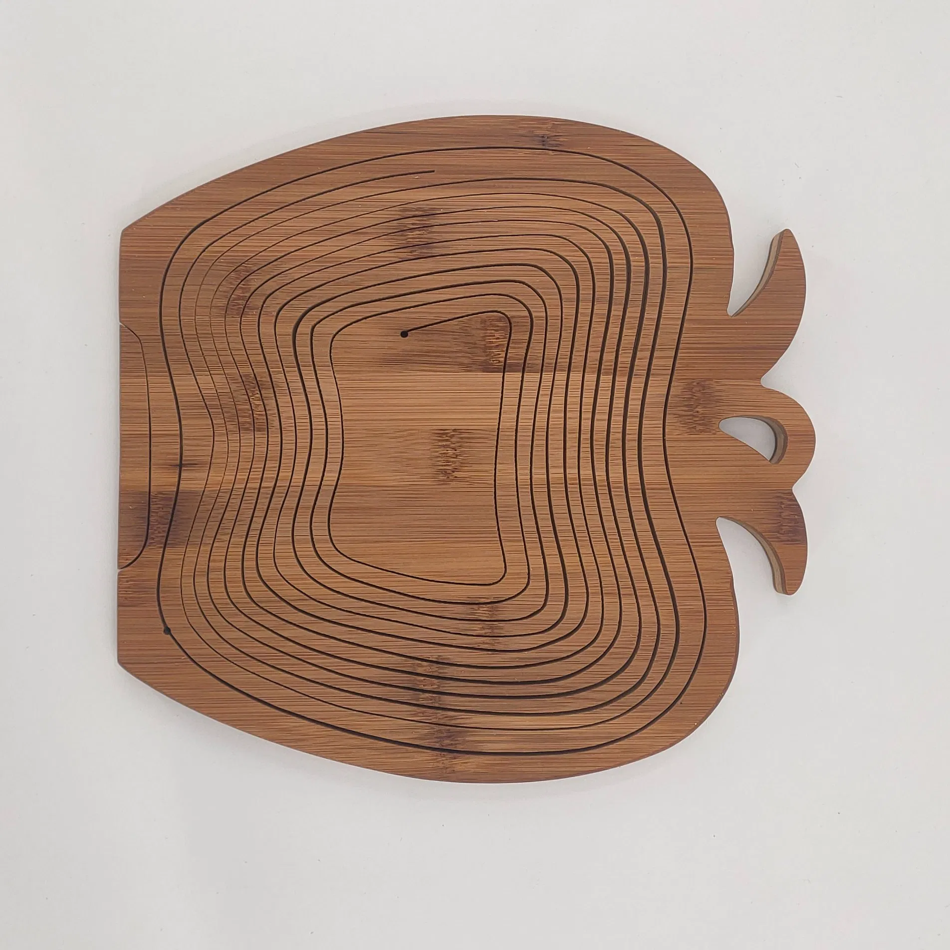 Carbonized Bamboo Wood Fruit Basket of Cute Pineapple Shape