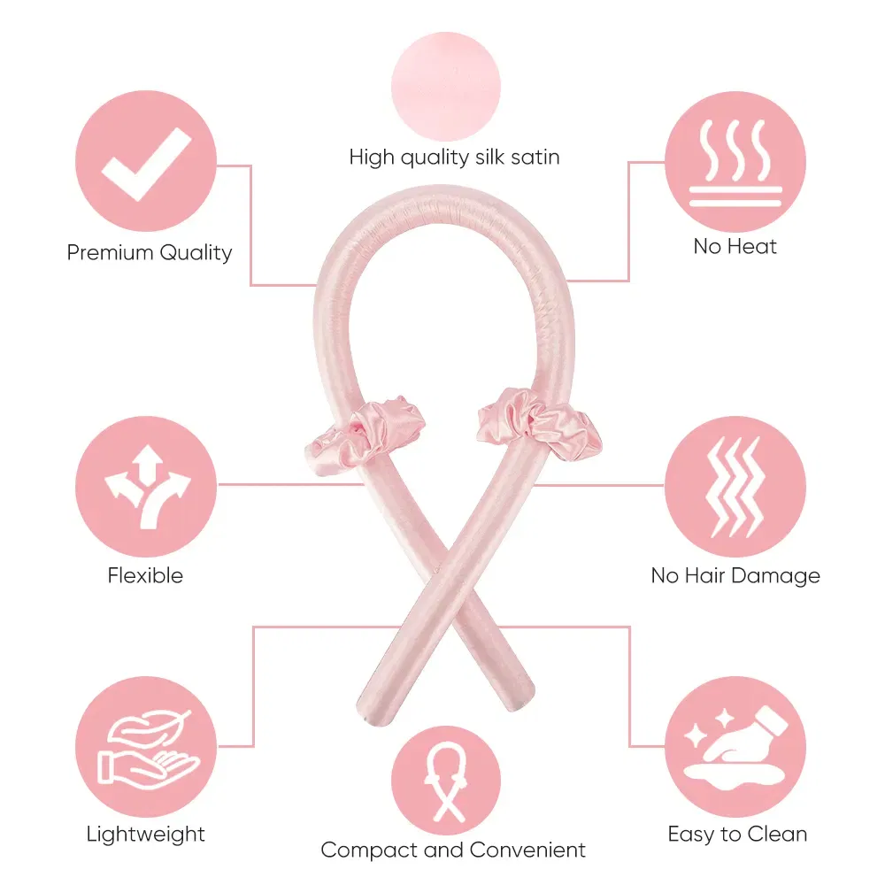 Portable Heatless Curling Rod Headband Sleeping Hair Roller Wave No Heat Silk Hair Curler