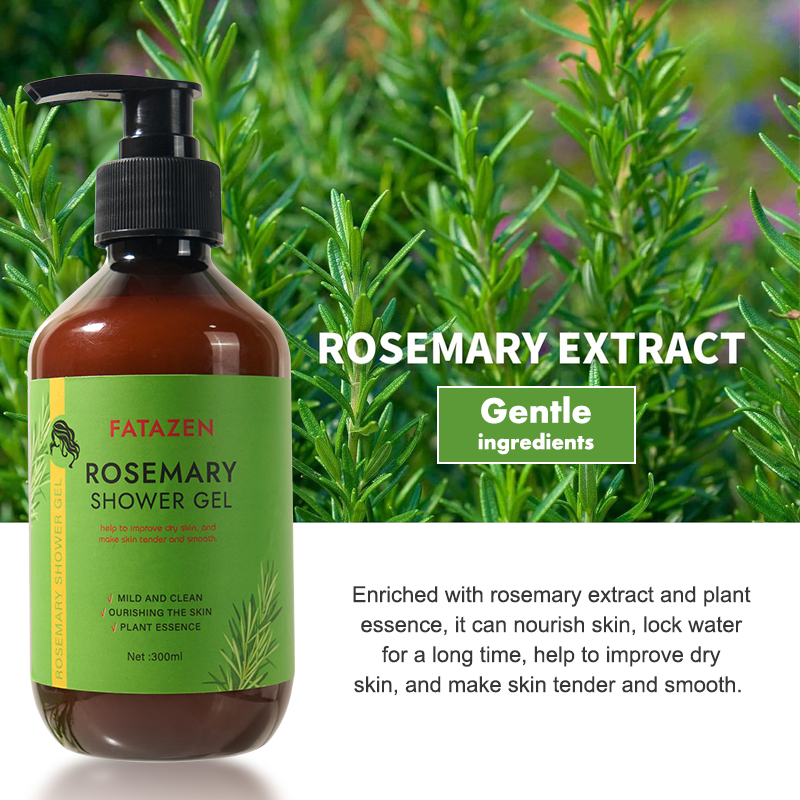 Private Label Skin Care Products Natural Moisturizing Shower Gel Luxury Organic Body Cleanser Rosemary Bath Shower Gel