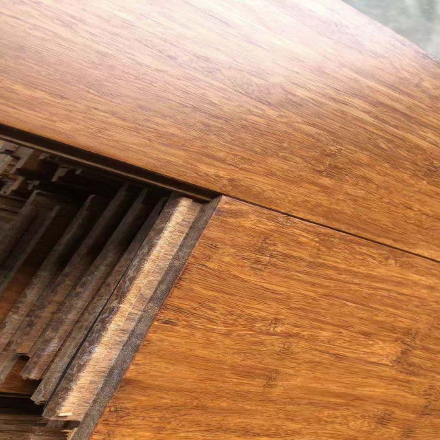 Strand Woven Bamboo Flooring Surface Carbonized Natural Waterproof Technics Color Joint Design