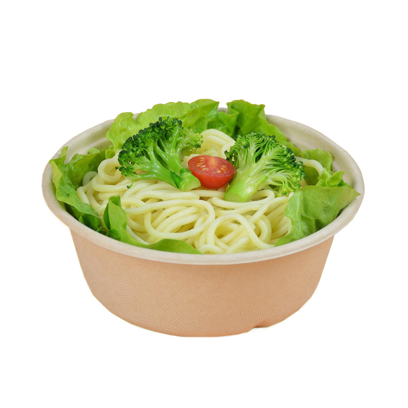 Eco-Friendly Natural Composatable Food Storage Sugarcane Bagasse 32 Oz Salad Bowls