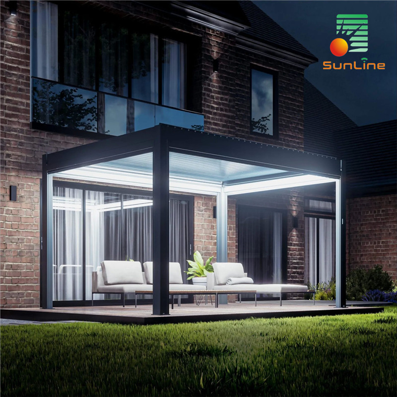 Easily Assembled Motorized Modern Louvered Pergola Aluminum Louver Roof Pergola