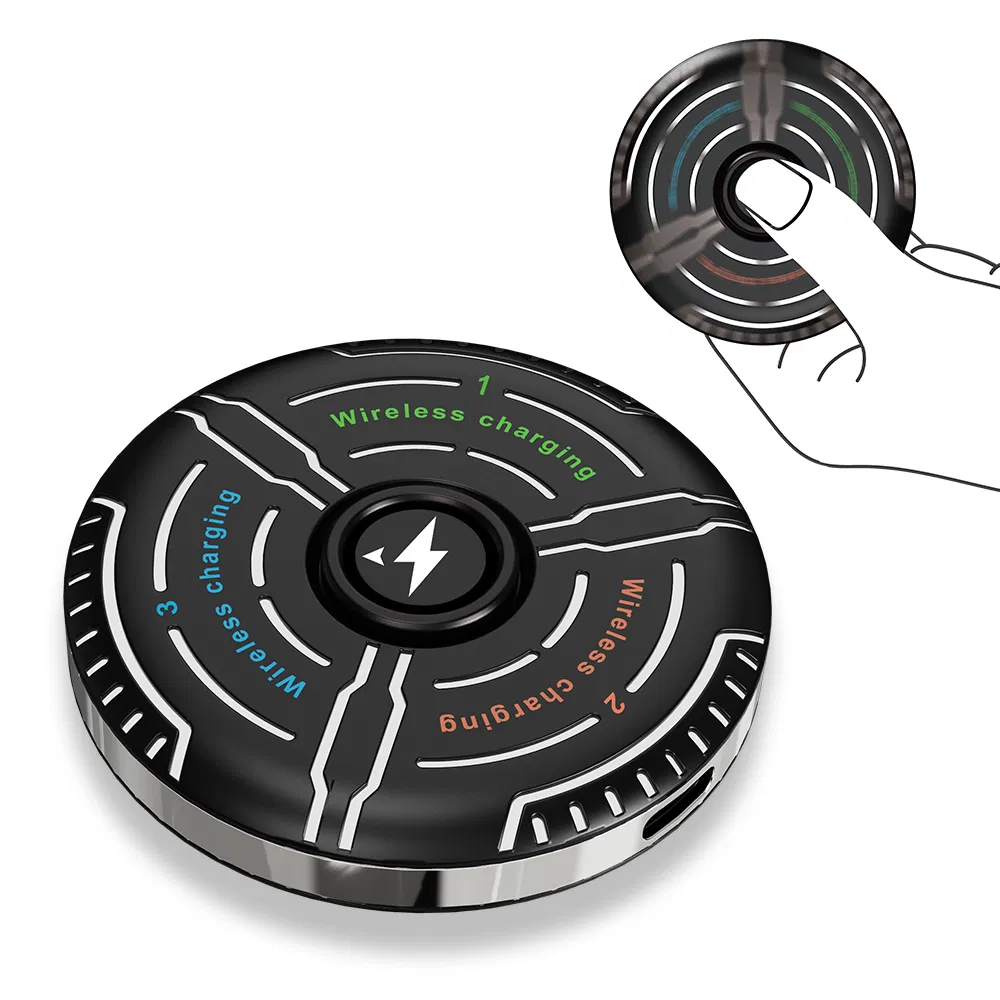 Customize Logo Fingertip Gyroscope 5W 10W 15W Magnetic Wireless Charger