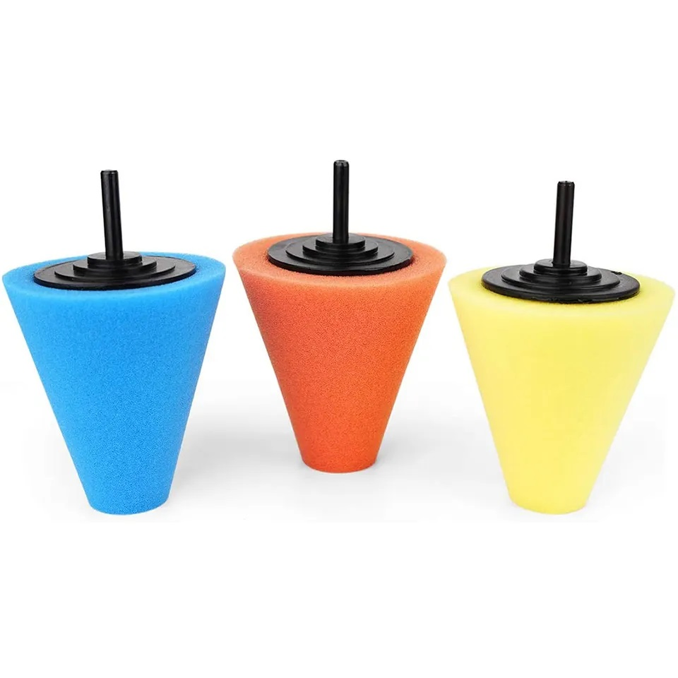 Cone Car Wheel Hub Drill Buffing Sponge Pad