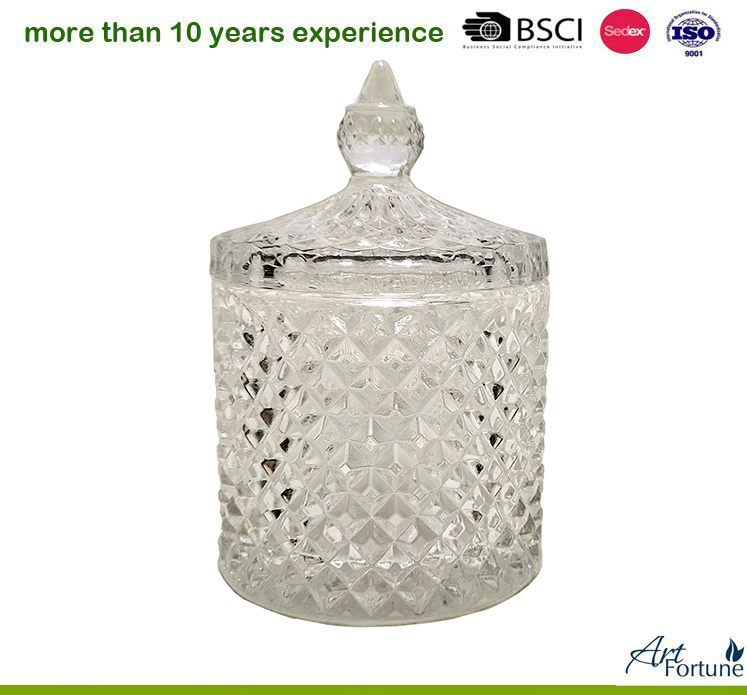 Cheap Glass Storage Jar Candle Holder for Decoration