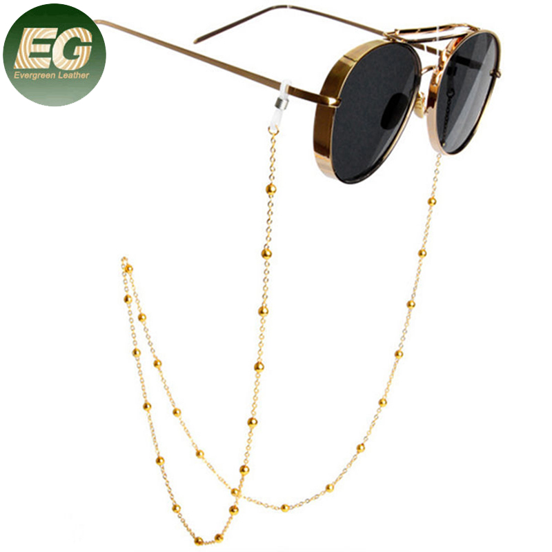 Ea316 Chunky Acetate Colorful Metal Bead Strap Eyeglasses Accessories Crystal Chains Mask Fashion Custom Silicone Lanyard Pearl Gold Sunglasses Chain