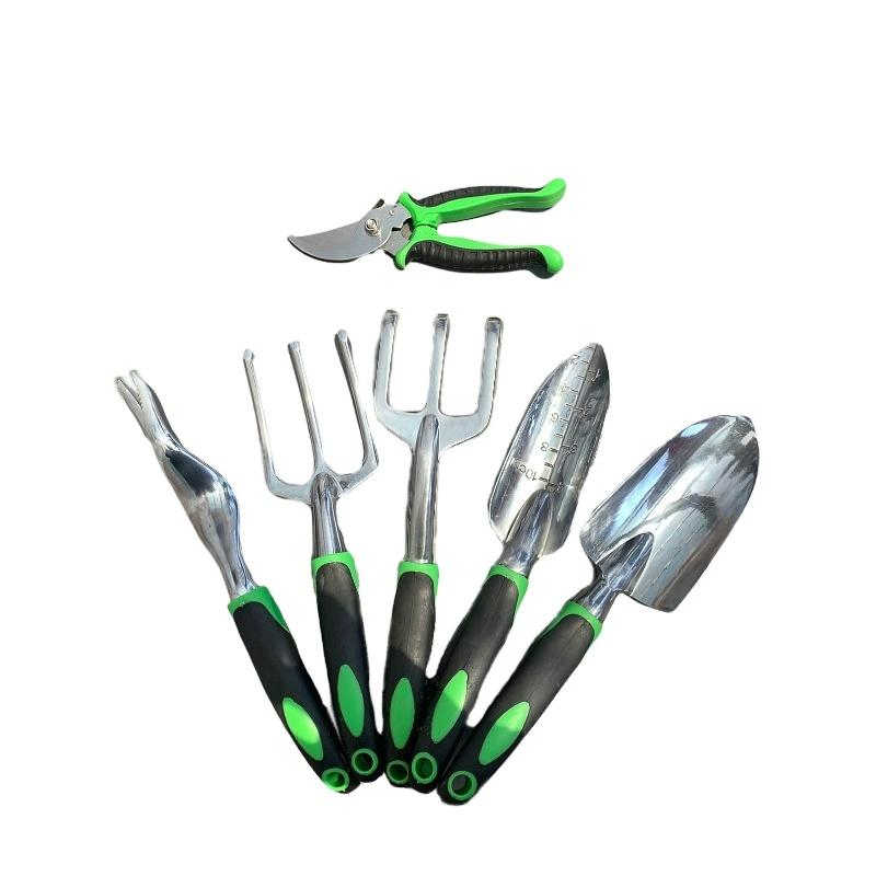 Multi-Function Garden Work Hand Tools Set Stainless Steel 6PCS with Bag