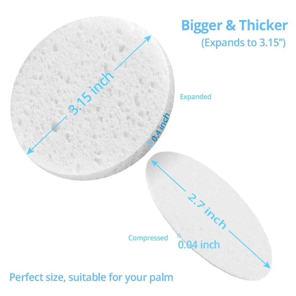 20 Count Compressed Facial Sponges Cellulose Reusable Soft Cosmetic Esponjas PARA Faciales for Professional Makeup Removal