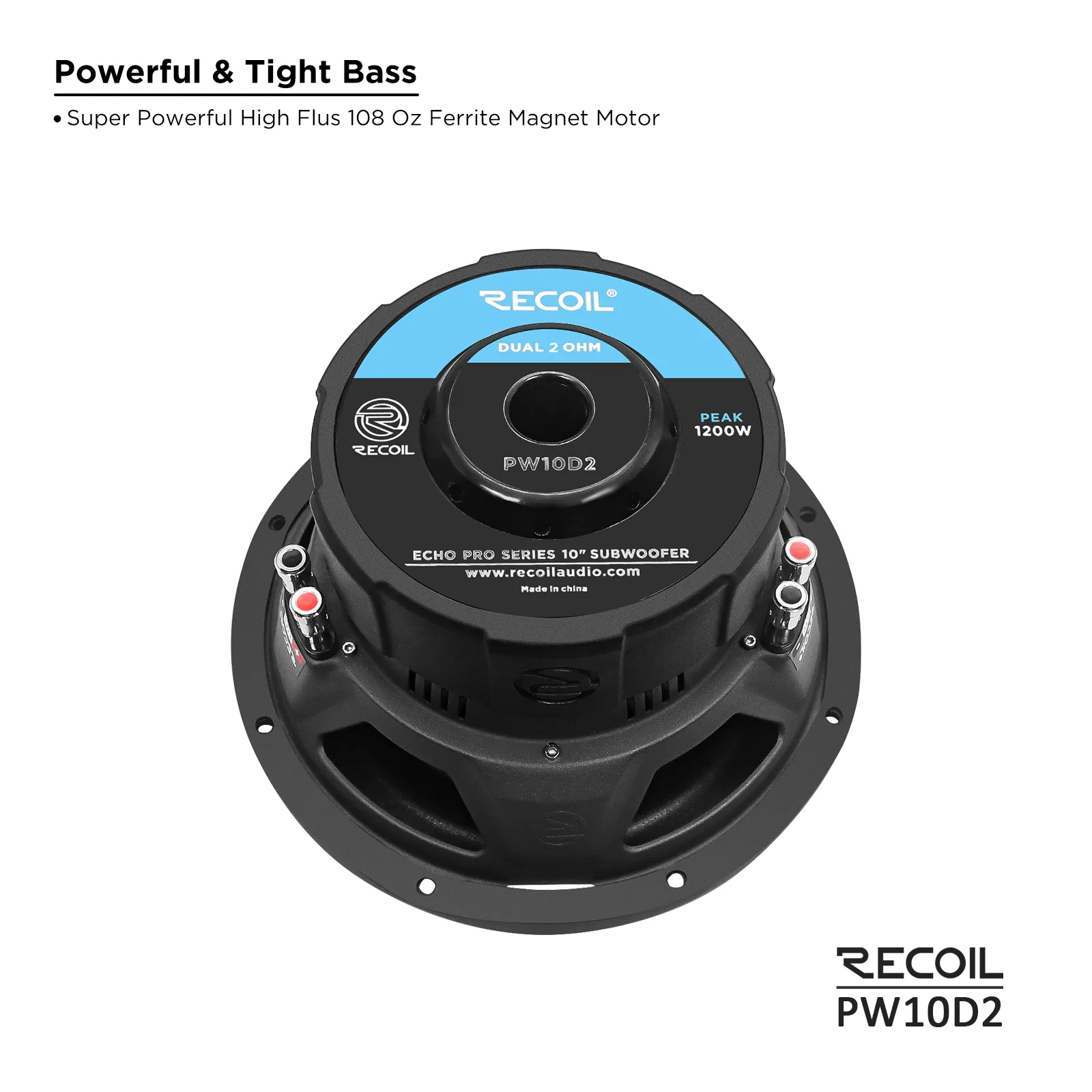 Pw8d2 Echo PRO 8 Inch 800 Watts Power Dual 2 Ohm Voice Coil Car Audio Subwoofer