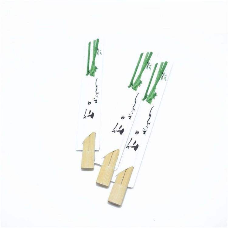 Paper Sleeve Cover Bamboo Chopsticks Environmental Twins Chopsticks with Custom Logo