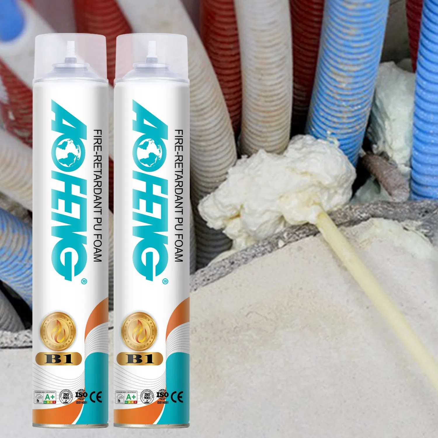 B1 Fire-Rated Polyurethane Foam Sealant for Windows, Doors, and Gaps with High-Performance Fire Resistance